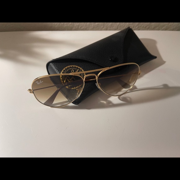 Rayban sunglasses aviator in brown and gold - Picture 2 of 4